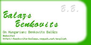balazs benkovits business card